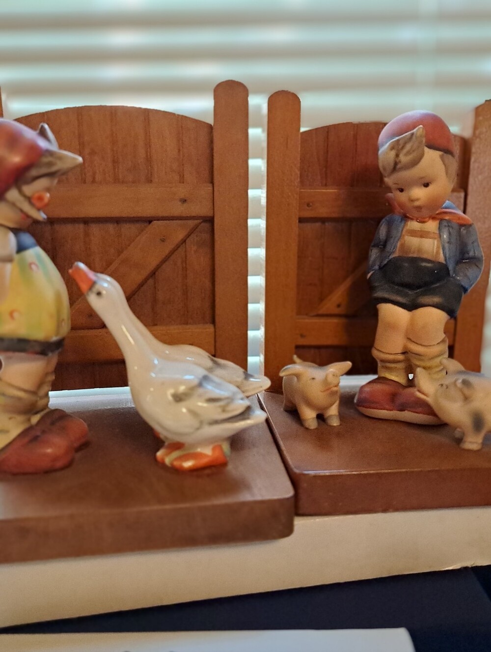 Goebel Hummel TMK 2 bookends farm boy and goose girl excellent